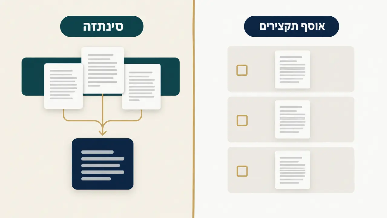 סקירת ספרות כסינתזה, לא אוסף תקצירים