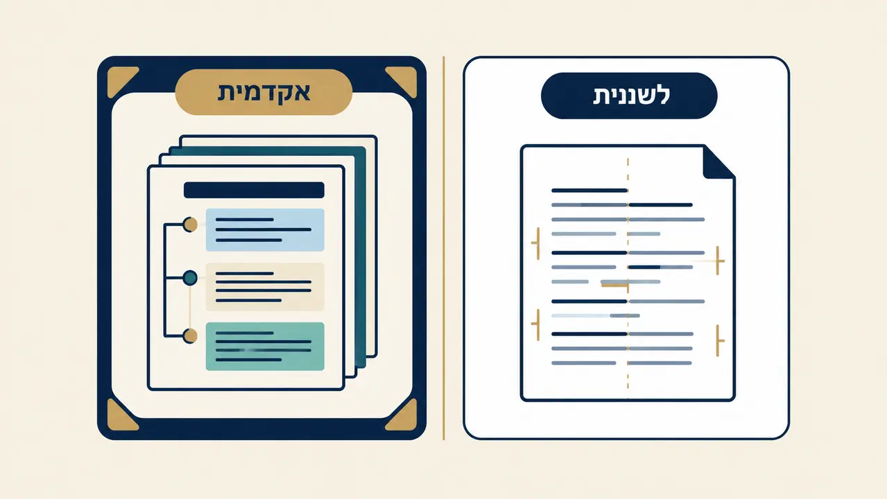 עריכה אקדמית מול עריכה לשונית